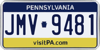 PA license plate JMV9481
