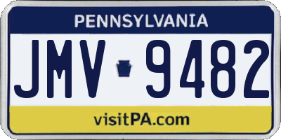 PA license plate JMV9482