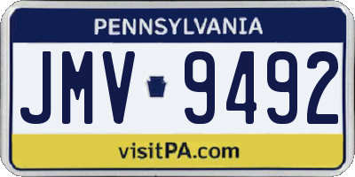 PA license plate JMV9492