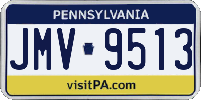 PA license plate JMV9513