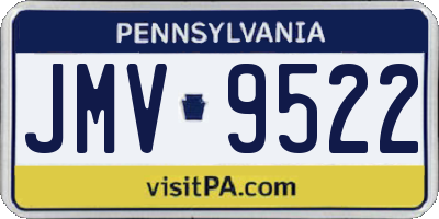 PA license plate JMV9522