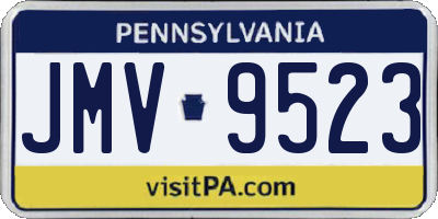 PA license plate JMV9523