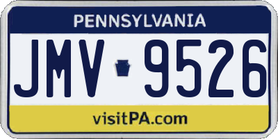 PA license plate JMV9526
