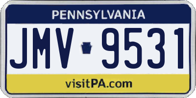PA license plate JMV9531
