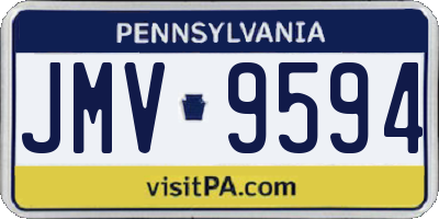 PA license plate JMV9594