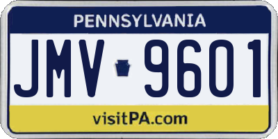 PA license plate JMV9601