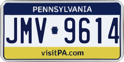 PA license plate JMV9614