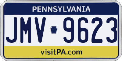 PA license plate JMV9623