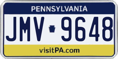 PA license plate JMV9648