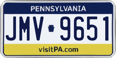 PA license plate JMV9651