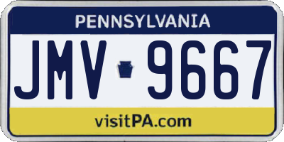 PA license plate JMV9667