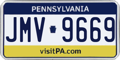 PA license plate JMV9669