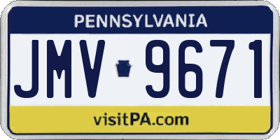 PA license plate JMV9671