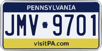 PA license plate JMV9701