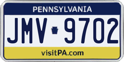 PA license plate JMV9702