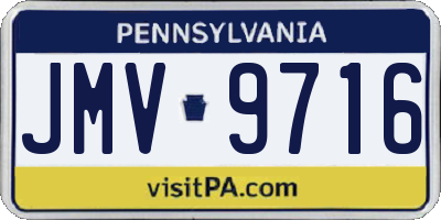 PA license plate JMV9716