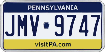 PA license plate JMV9747