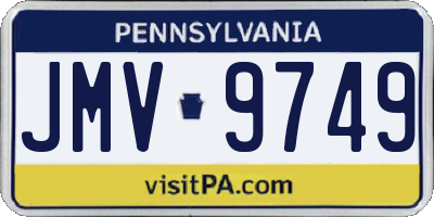 PA license plate JMV9749