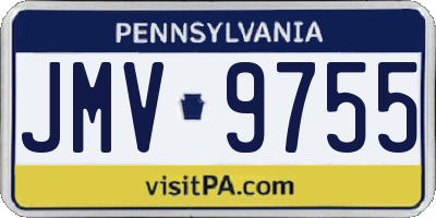 PA license plate JMV9755