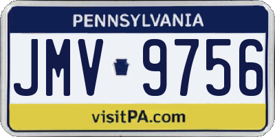 PA license plate JMV9756