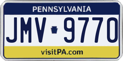 PA license plate JMV9770