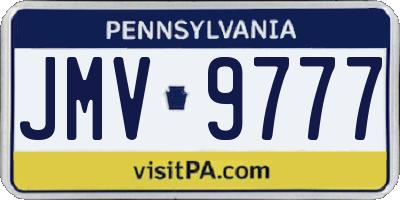 PA license plate JMV9777