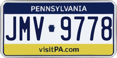 PA license plate JMV9778