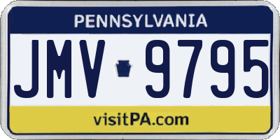 PA license plate JMV9795