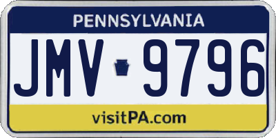 PA license plate JMV9796