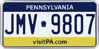 PA license plate JMV9807