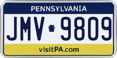 PA license plate JMV9809