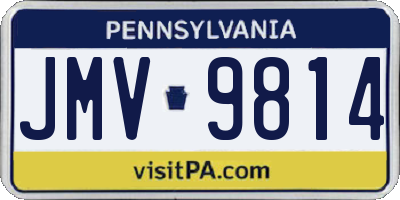 PA license plate JMV9814