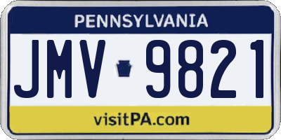 PA license plate JMV9821