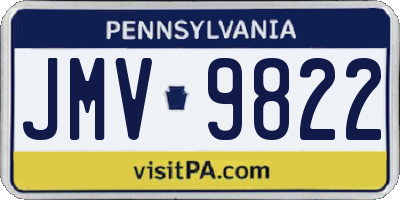 PA license plate JMV9822