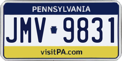 PA license plate JMV9831