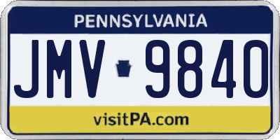 PA license plate JMV9840