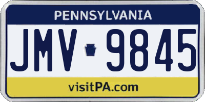 PA license plate JMV9845