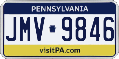 PA license plate JMV9846