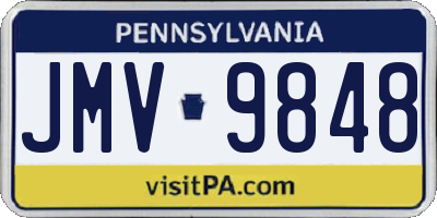 PA license plate JMV9848