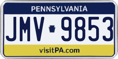 PA license plate JMV9853