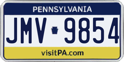 PA license plate JMV9854