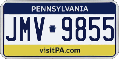 PA license plate JMV9855