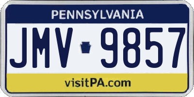 PA license plate JMV9857