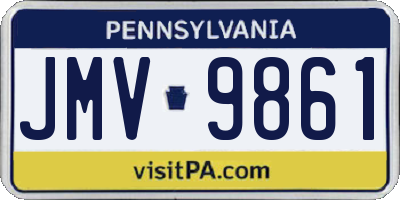 PA license plate JMV9861