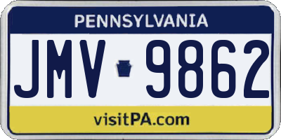 PA license plate JMV9862
