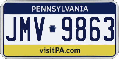 PA license plate JMV9863