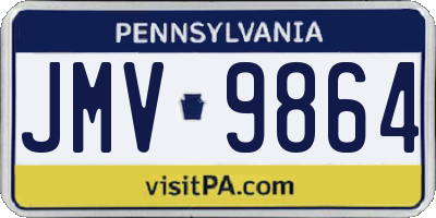 PA license plate JMV9864