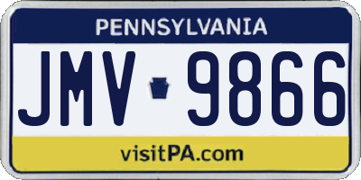 PA license plate JMV9866