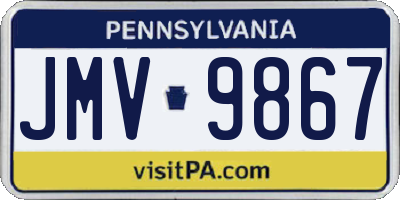 PA license plate JMV9867