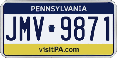 PA license plate JMV9871